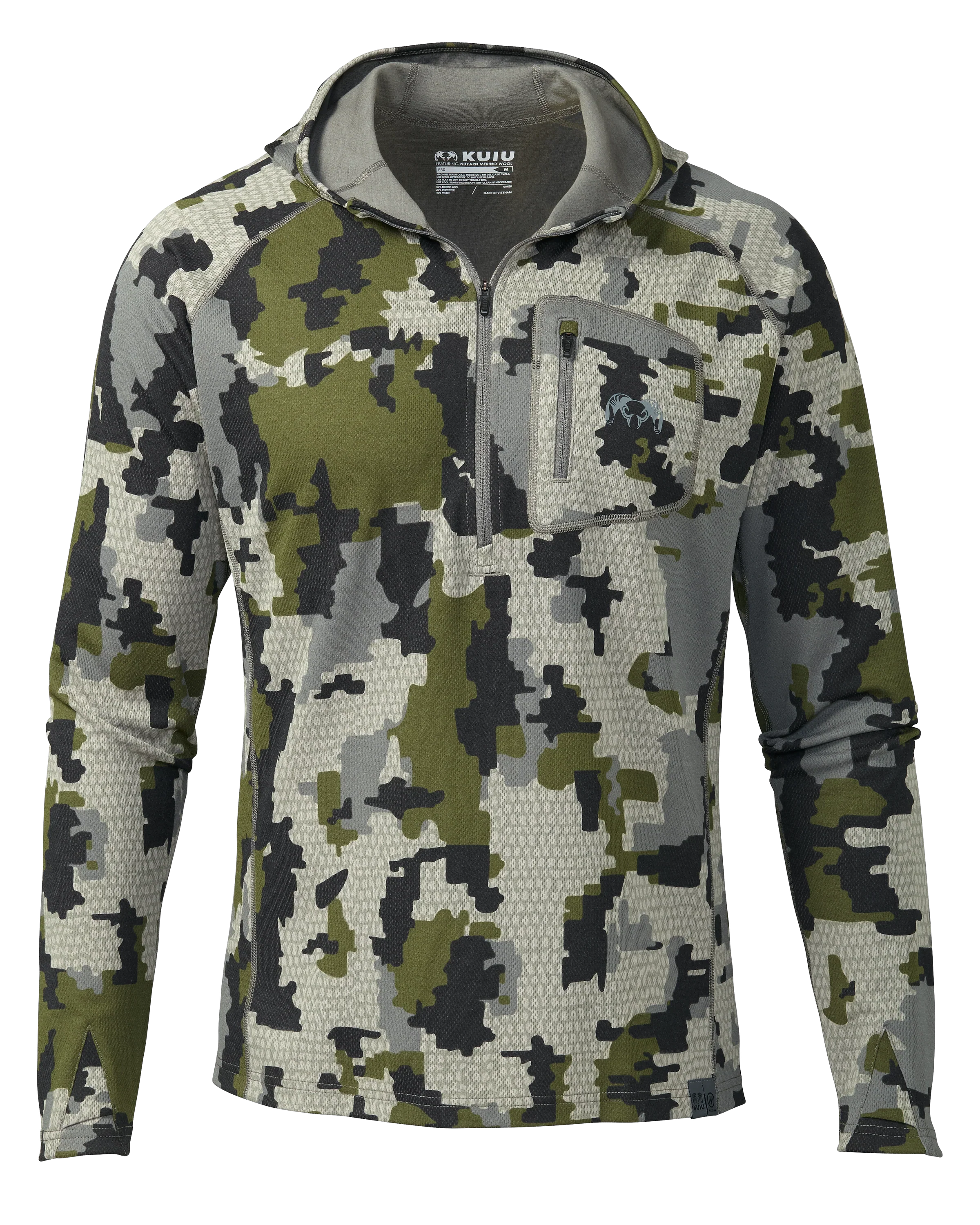 PRO Merino 200 Zip-T Hoodie | Verde
