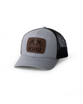 Youth Leather Patch Mesh Back Hat | Heather Grey/Black