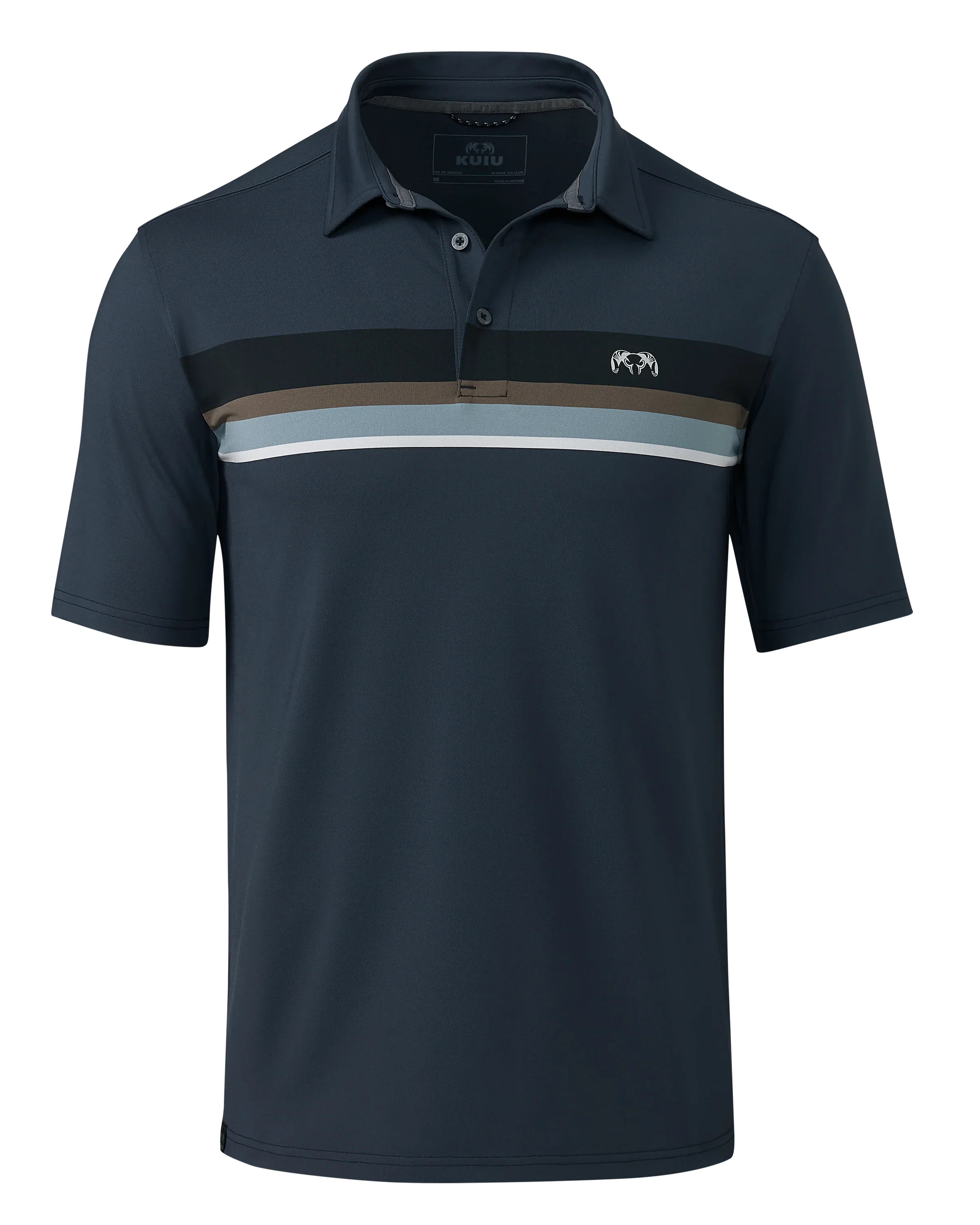KUIU Performance Polo Stripe | Steel Blue Chest Stripe