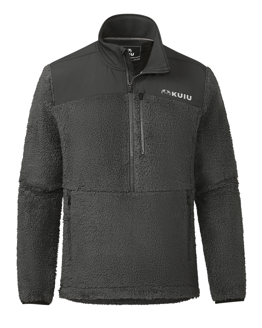 Sherpa Fleece Zip Pullover | Asphalt