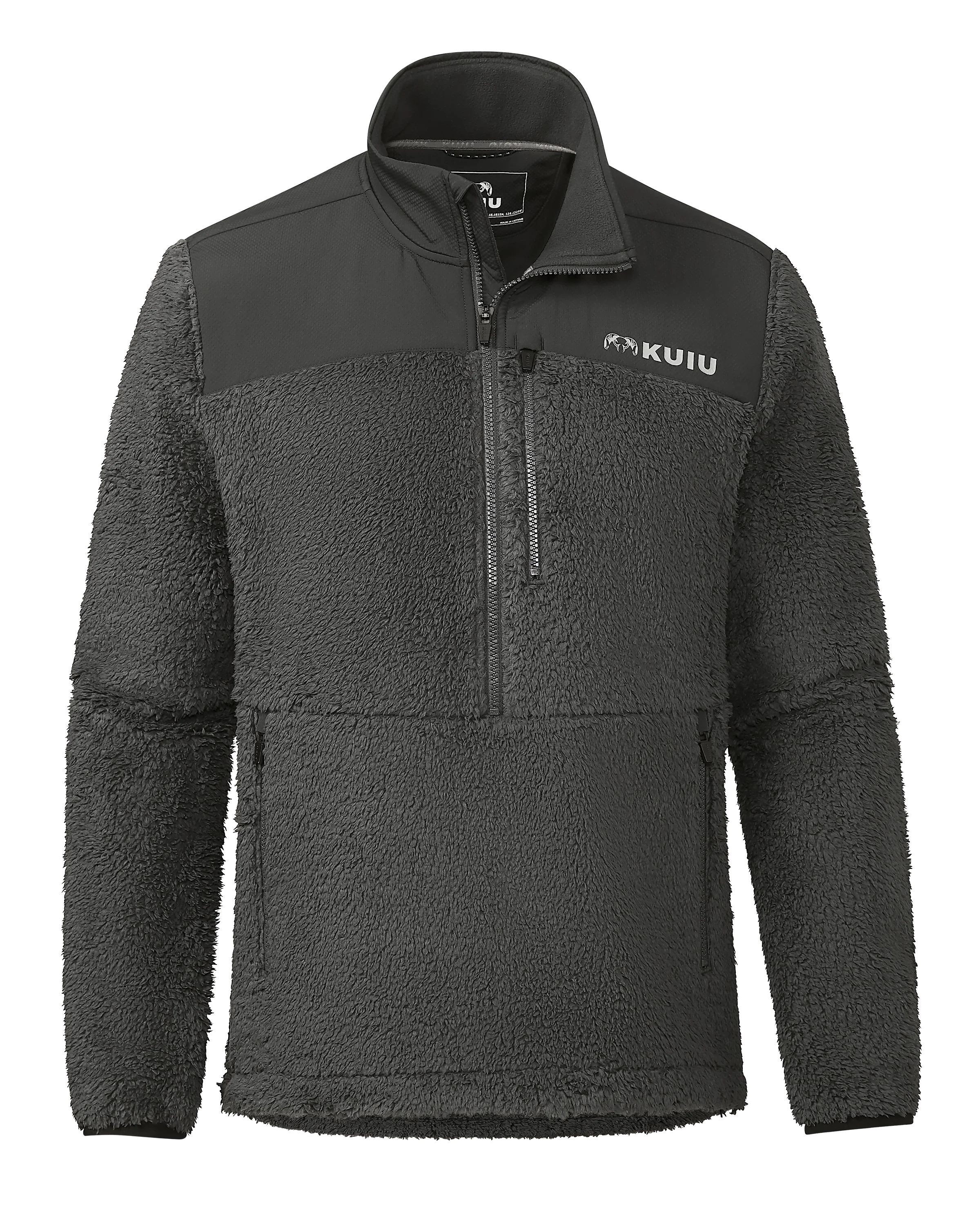 Sherpa Fleece Zip Pullover | Asphalt