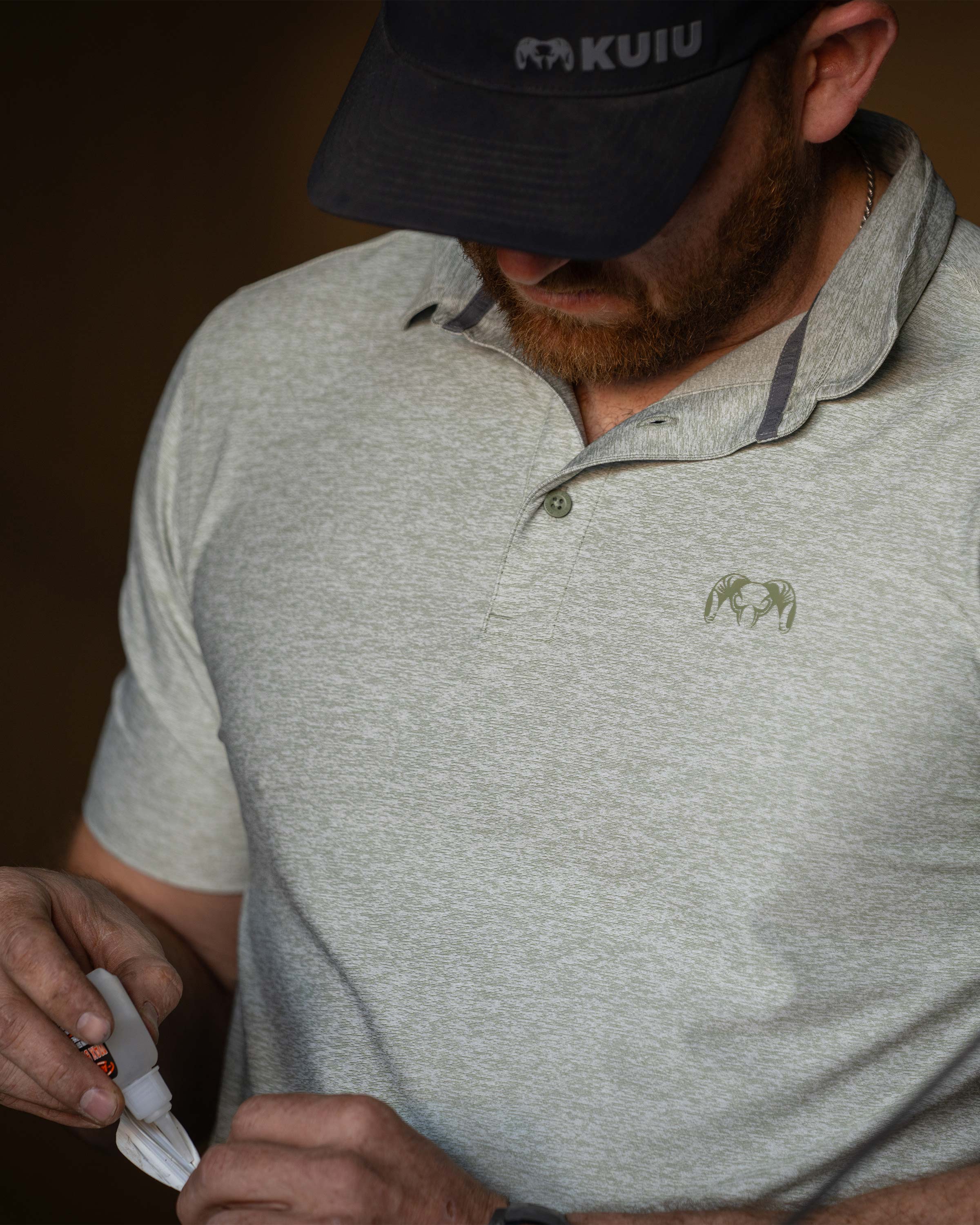 KUIU Performance Polo | Heather Black