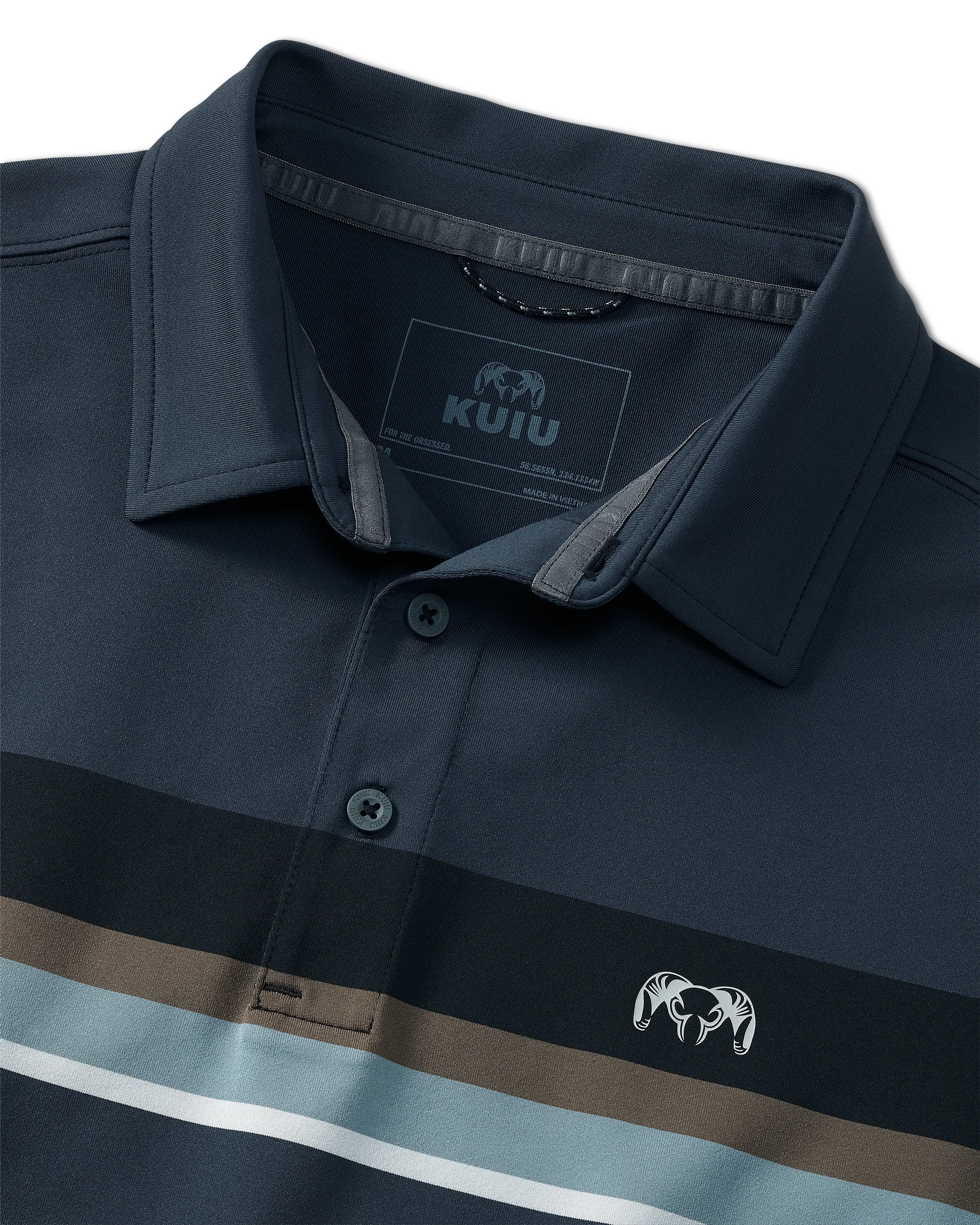 KUIU Performance Polo Stripe | Steel Blue Chest Stripe
