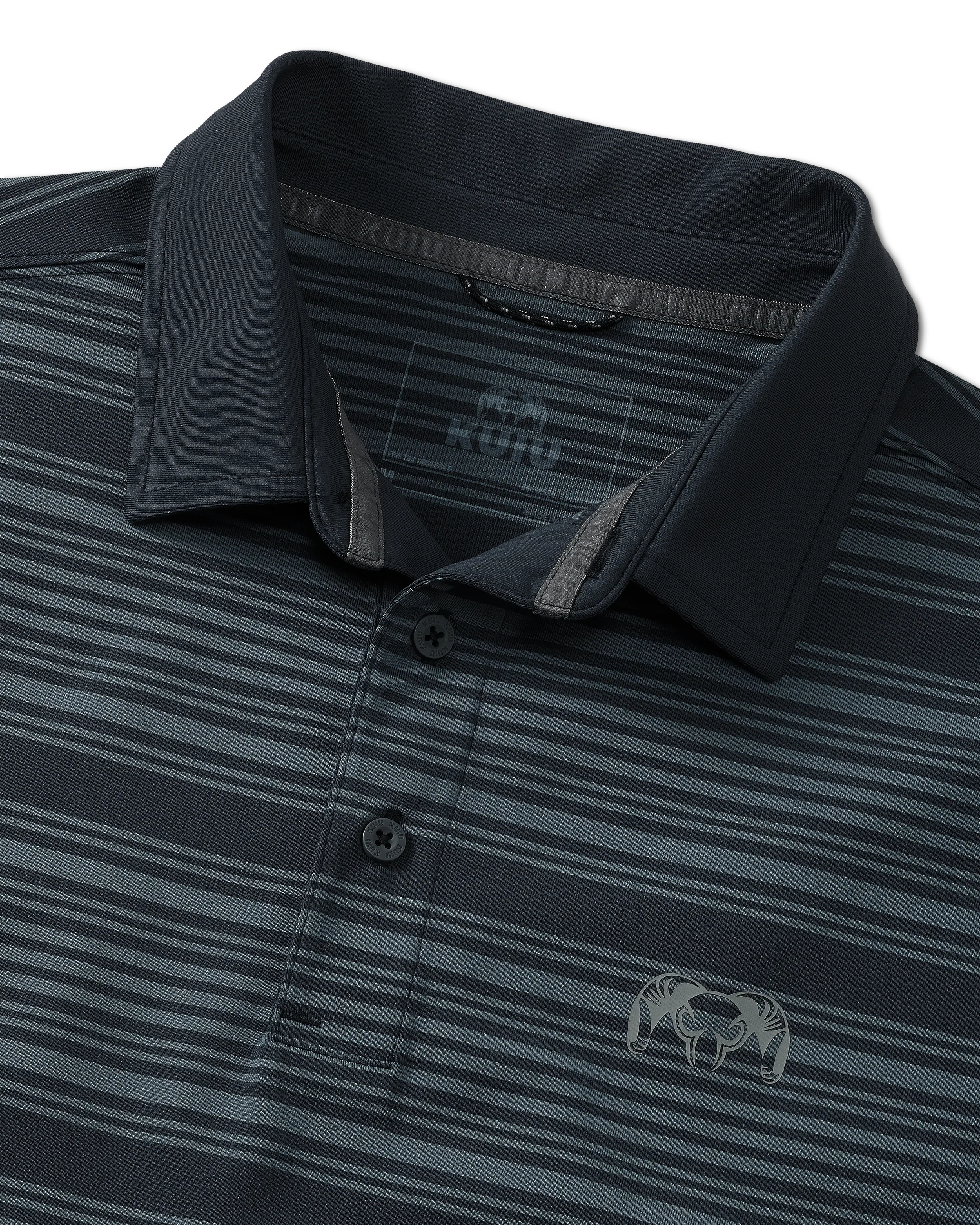 KUIU Performance Polo Stripe | Steel Blue Stripe