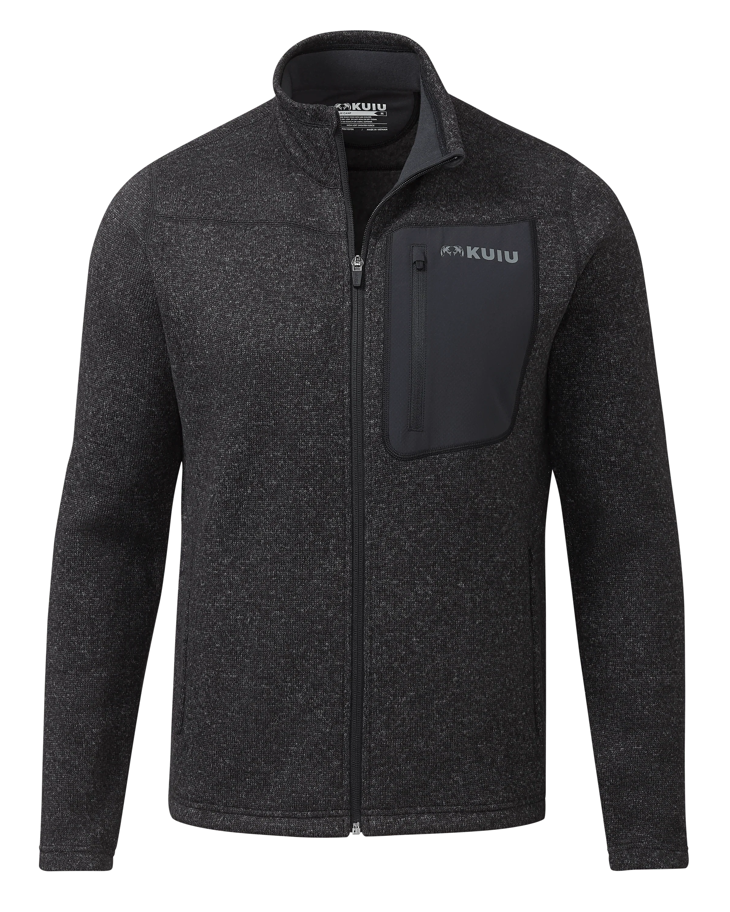 Base Camp Full Zip Sweater | Heather Black
