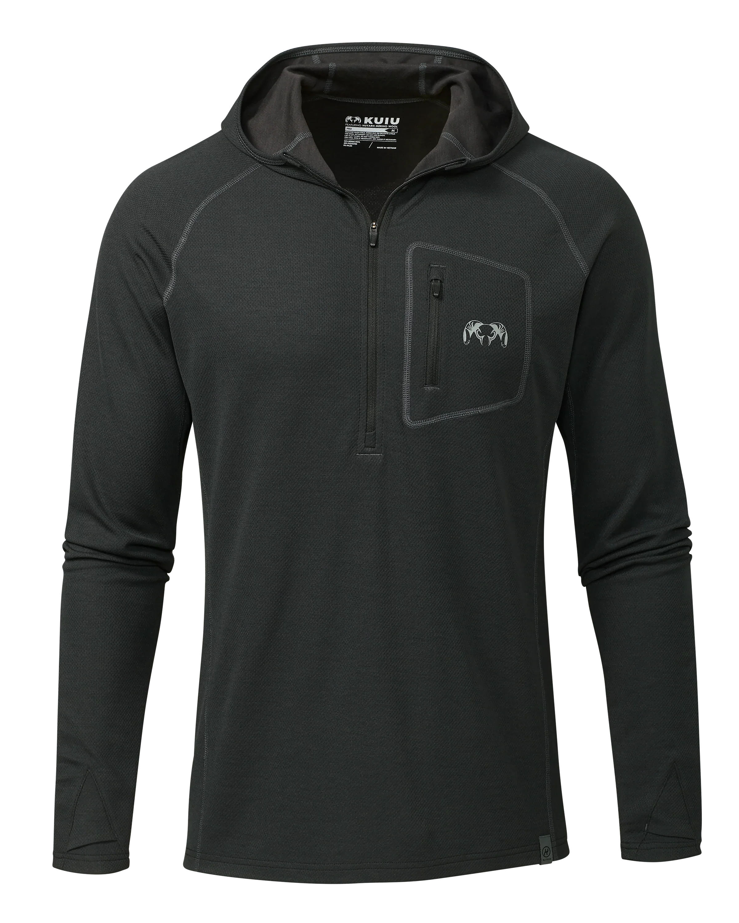 PRO Merino 200 Zip-T Hoodie | Black