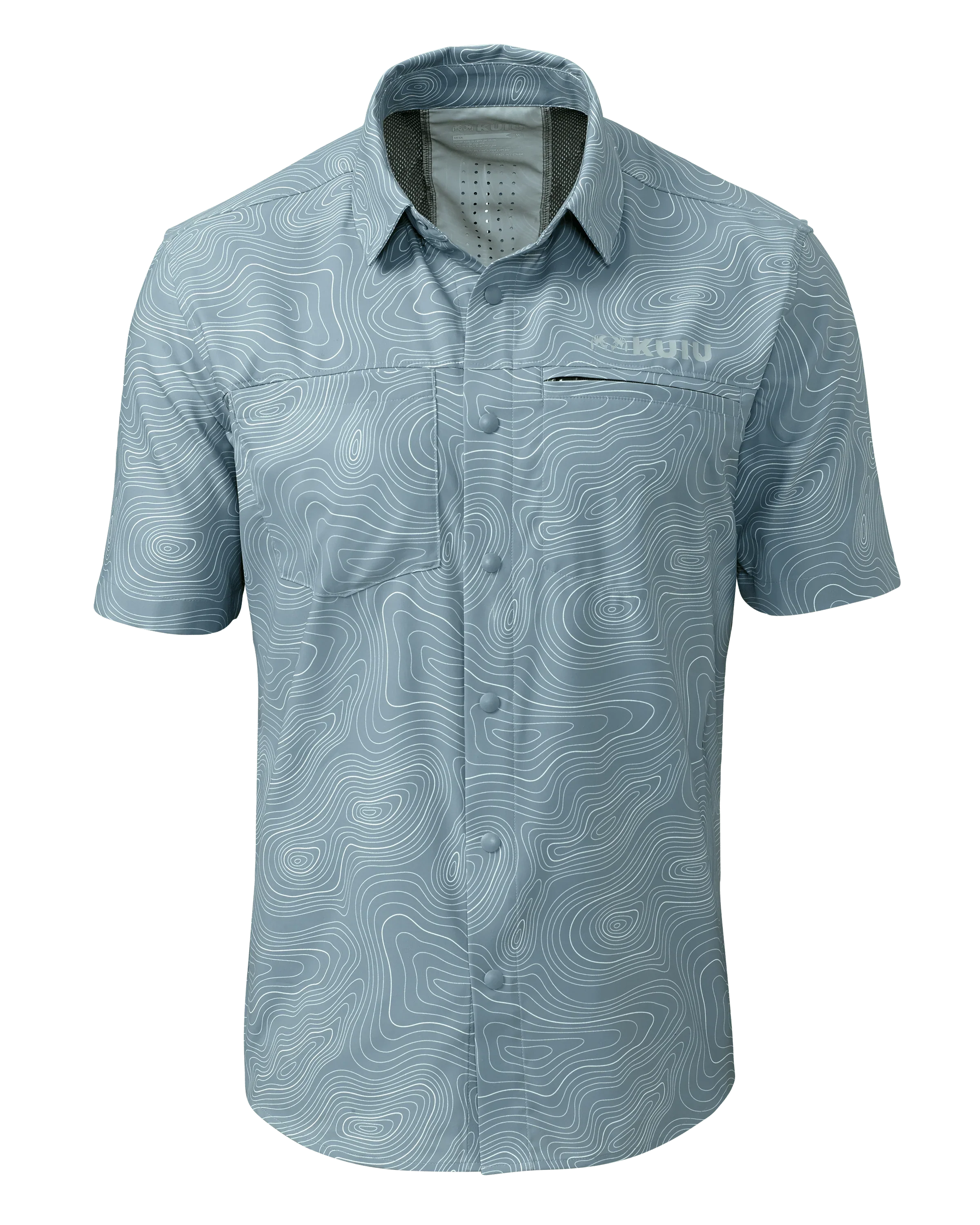 Mesa Vented SS Snap Shirt Topo | Glacier Topo Print