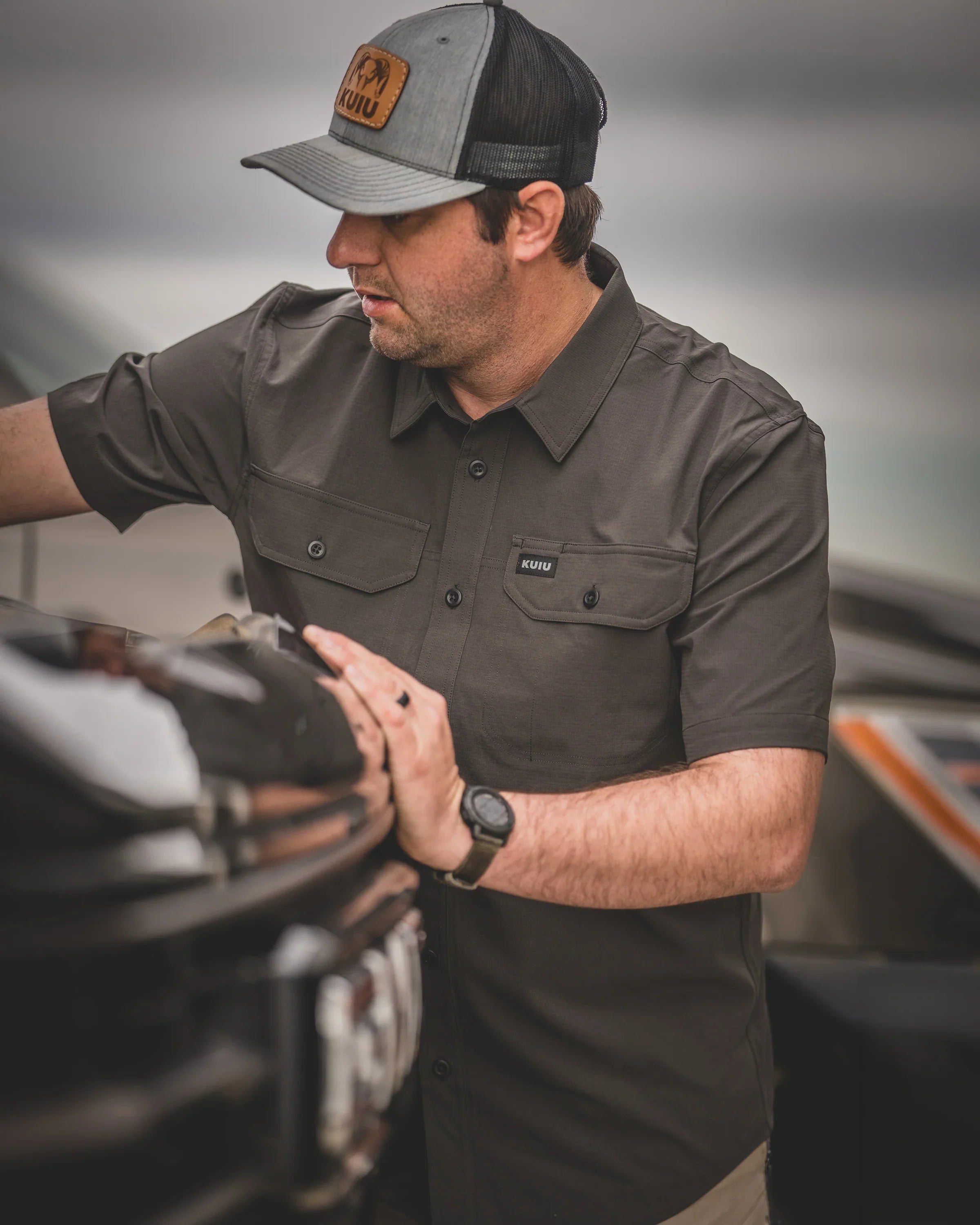 Gauge SS Work Shirt | Asphalt