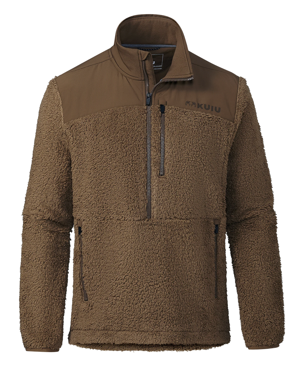 Sherpa Fleece Zip Pullover | Grizzly