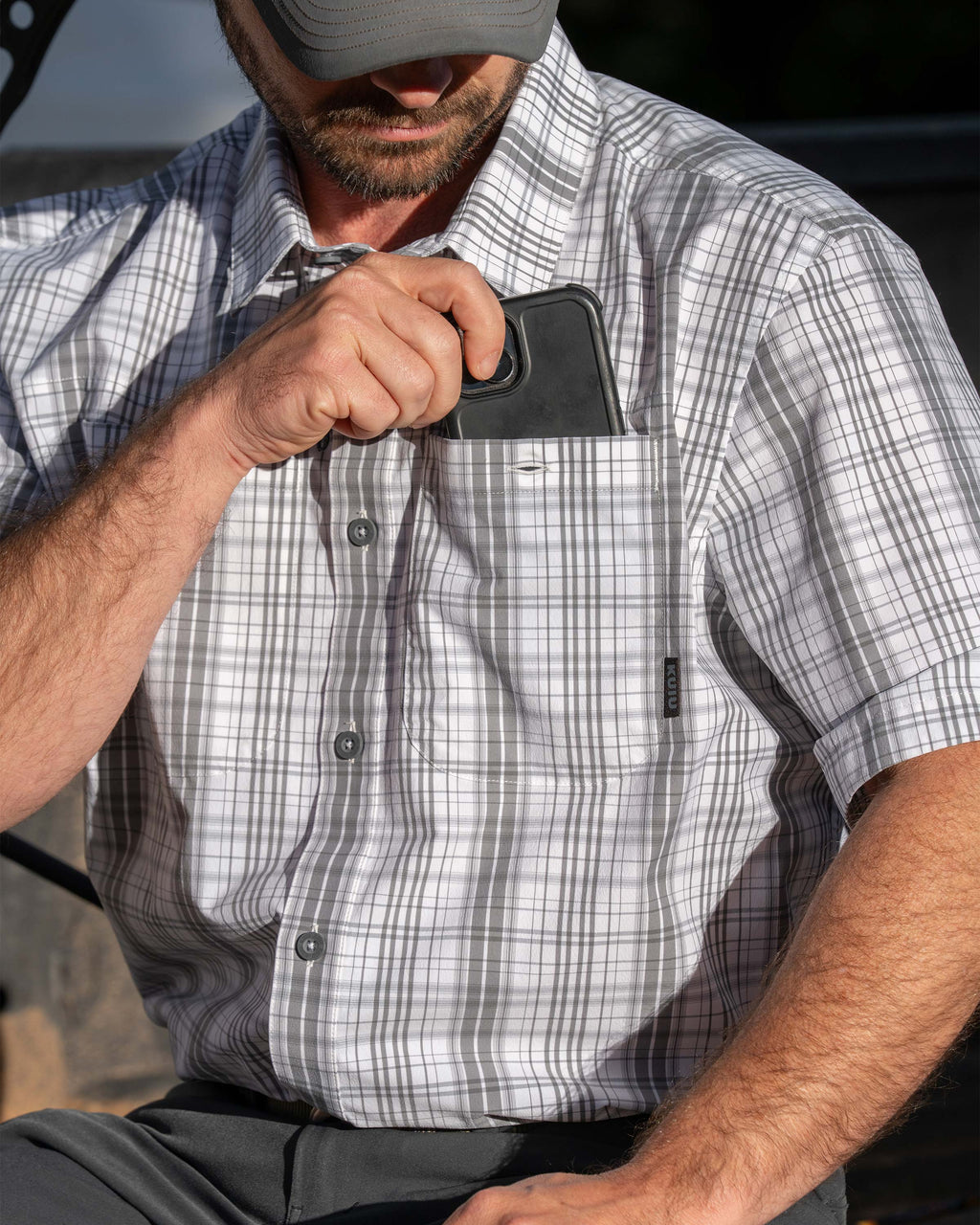 Borrego SS Shirt | Granite Plaid