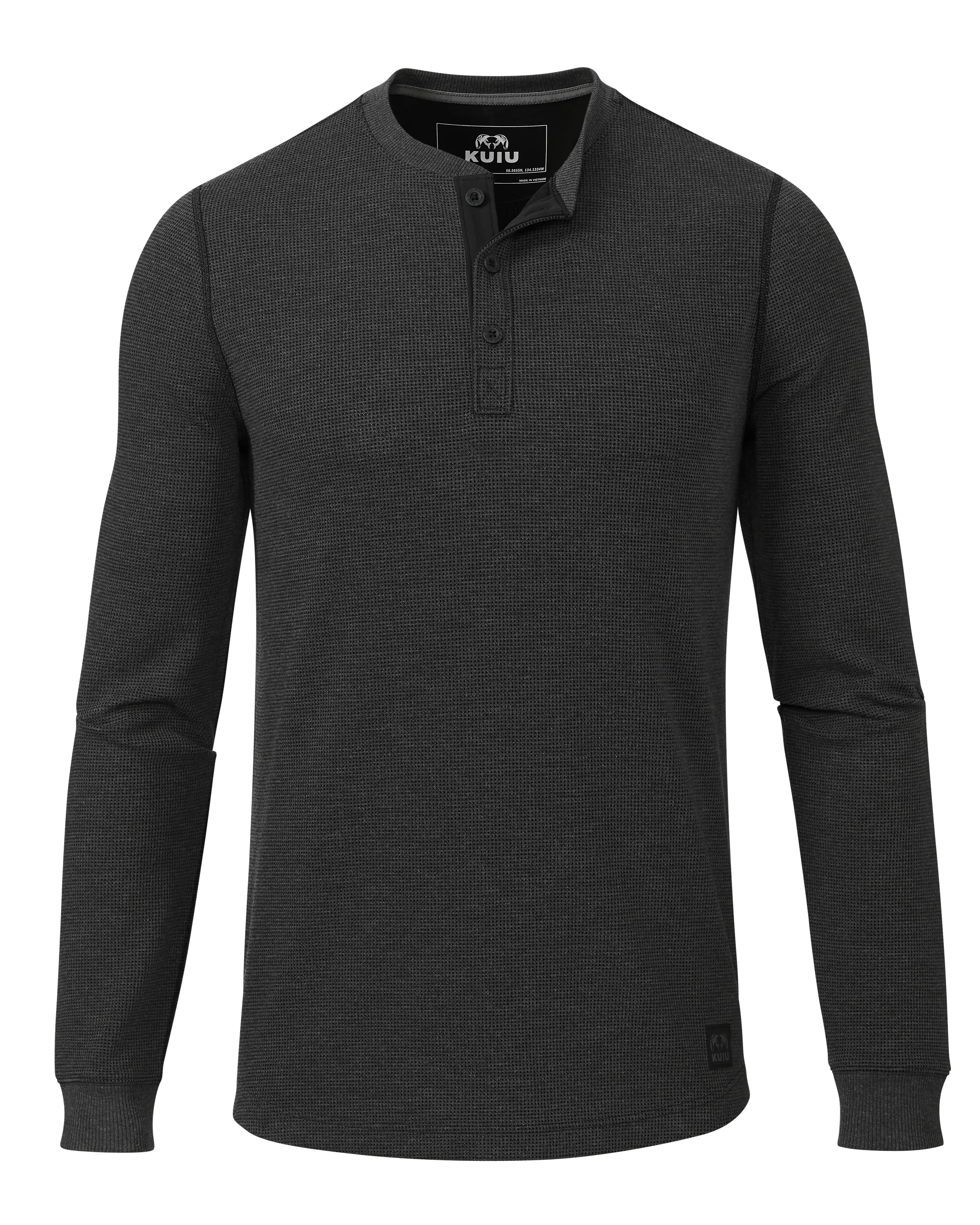 Canyon Waffle Henley | Black Heather