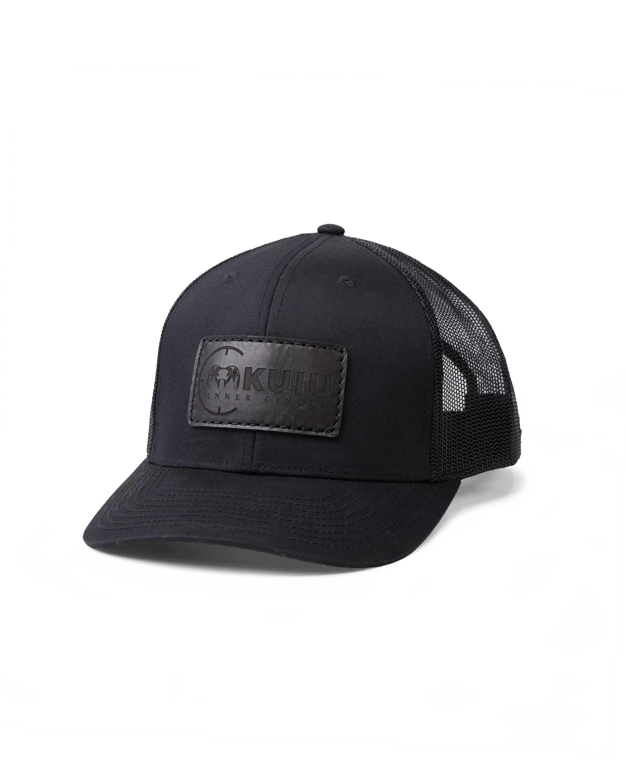 Inner Circle Leather Patch Hat | Black/Black