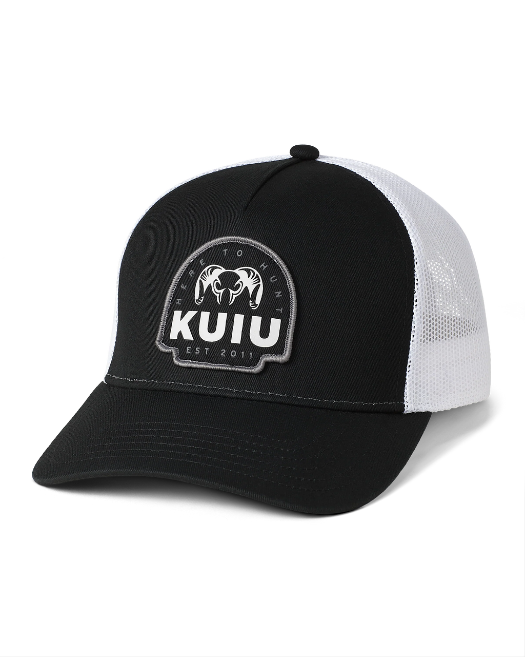 KUIU Here to Hunt Woven Patch Hat | Black/White