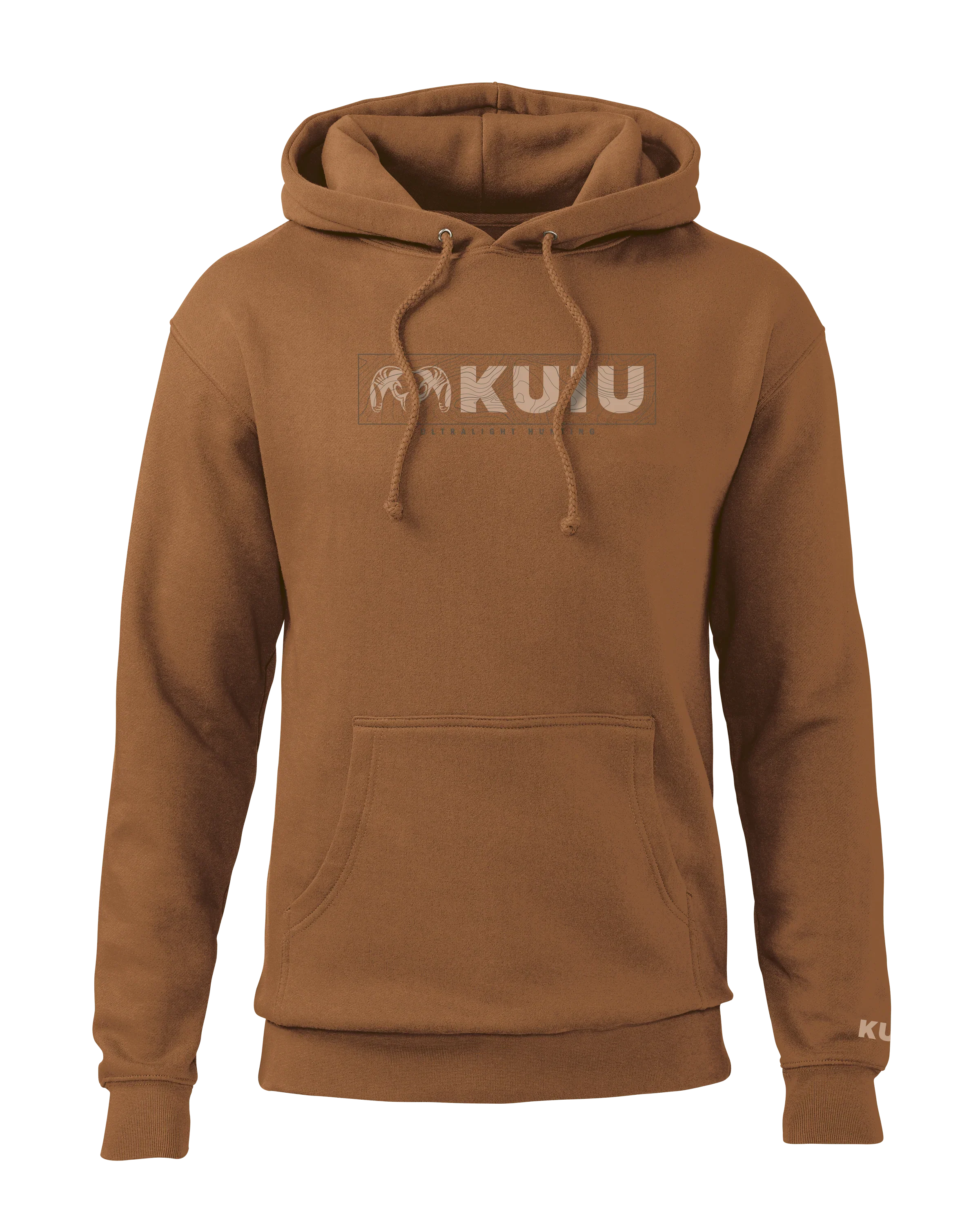 KUIU Topo Block Logo Hoodie | Saddle
