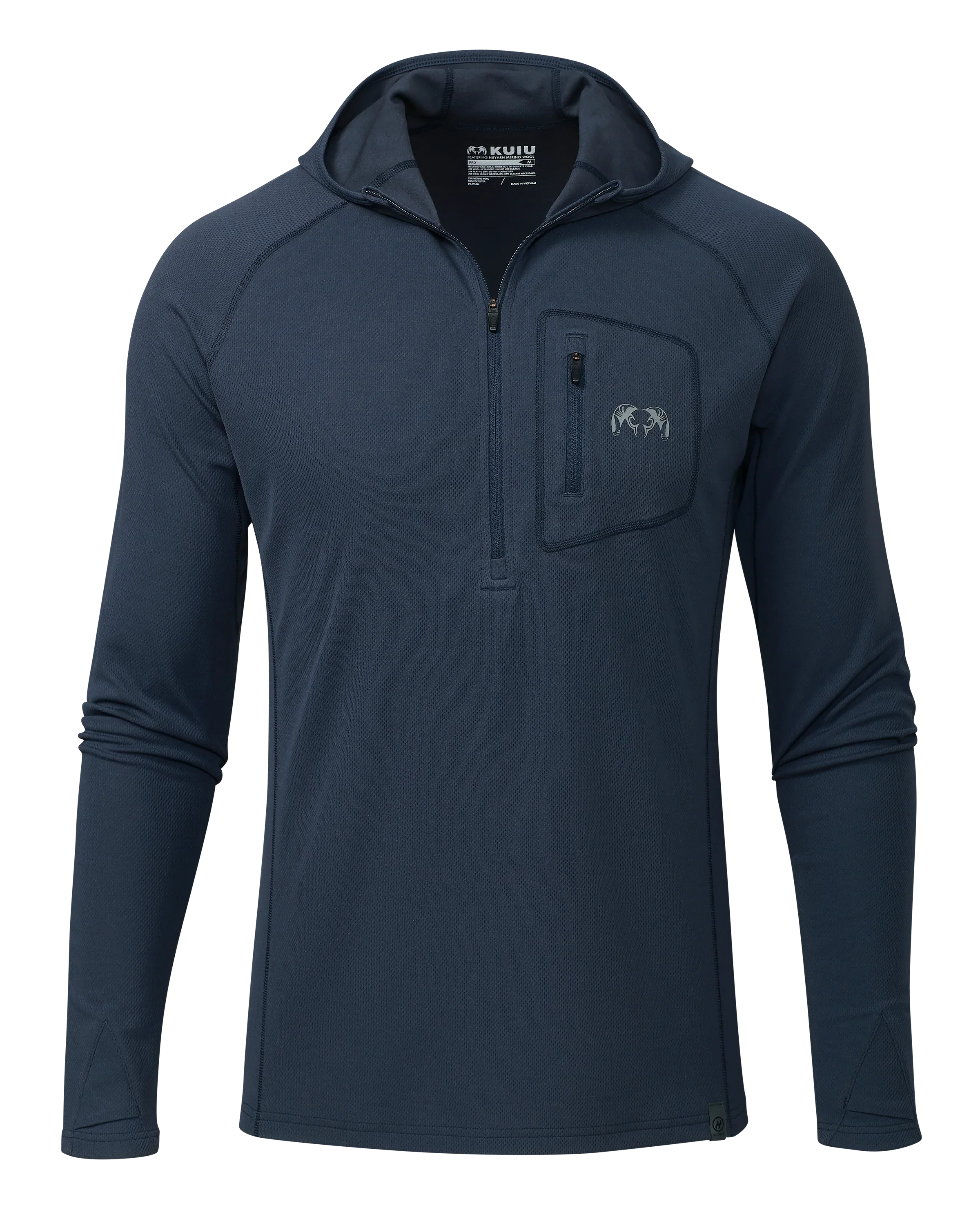 PRO Merino 200 Zip-T Hoodie | Steel Blue