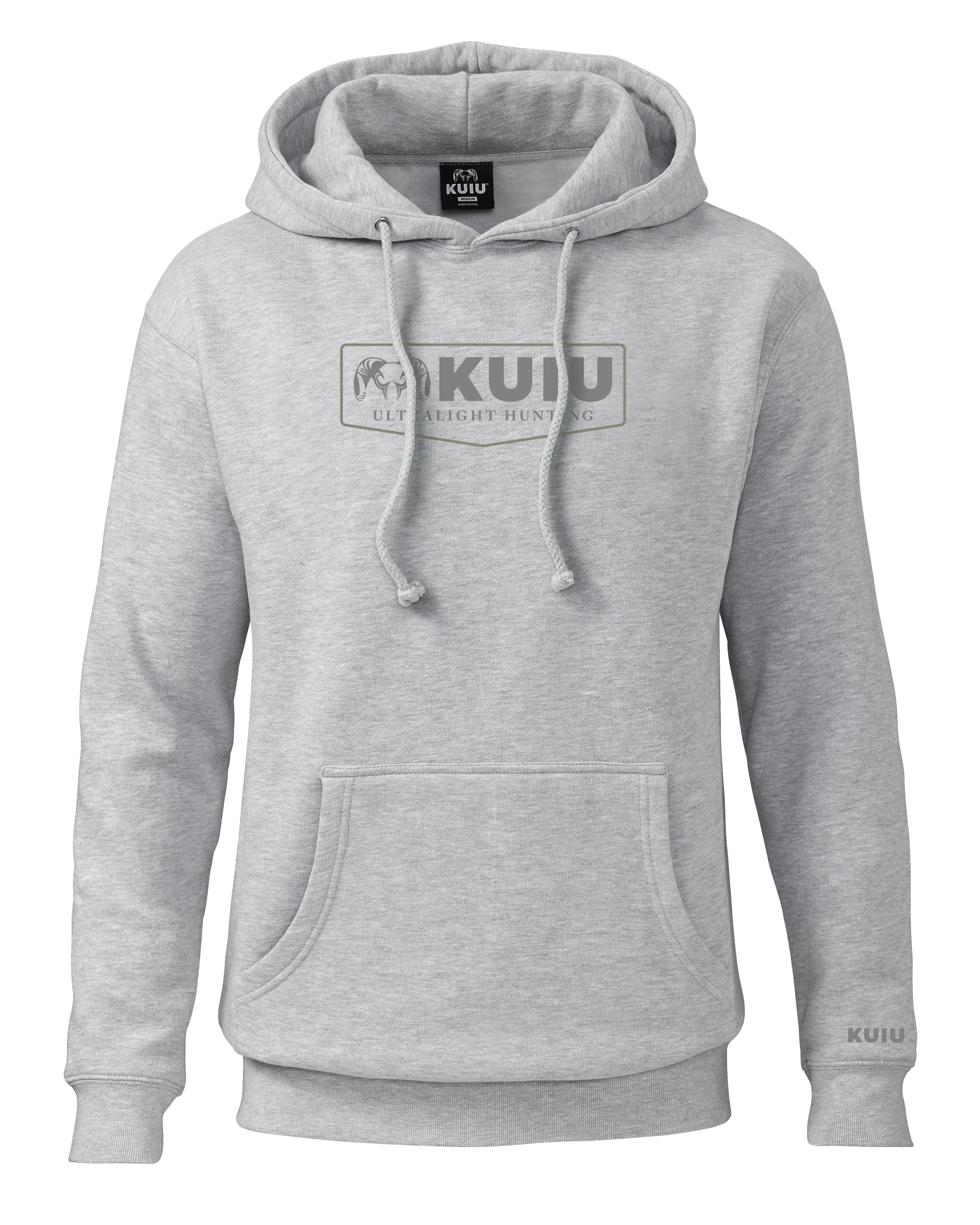 KUIU Shield Logo Hoodie | Heather Grey