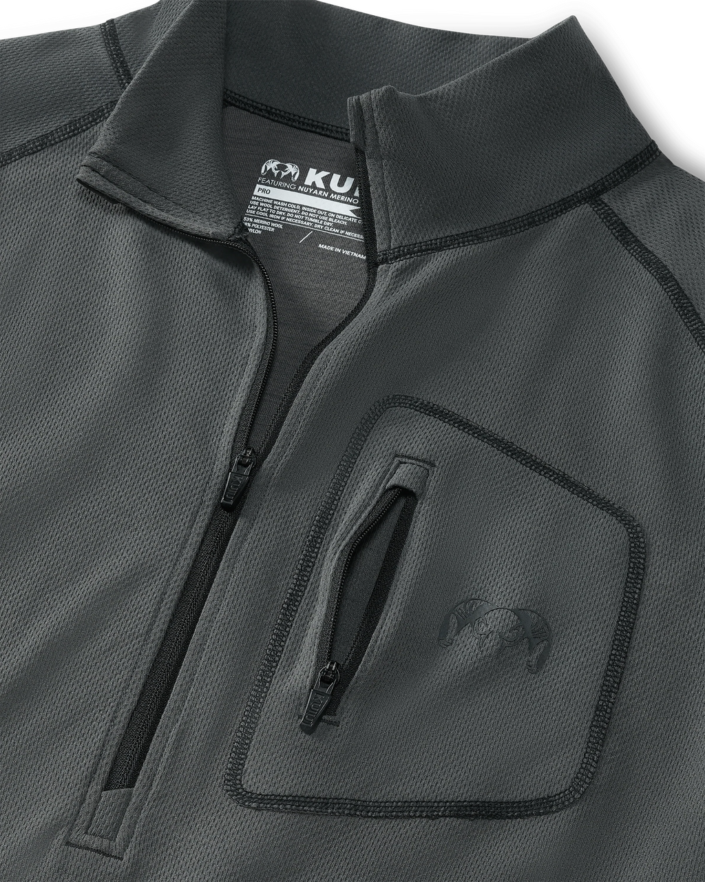 PRO Merino 200 Zip-T | Gunmetal